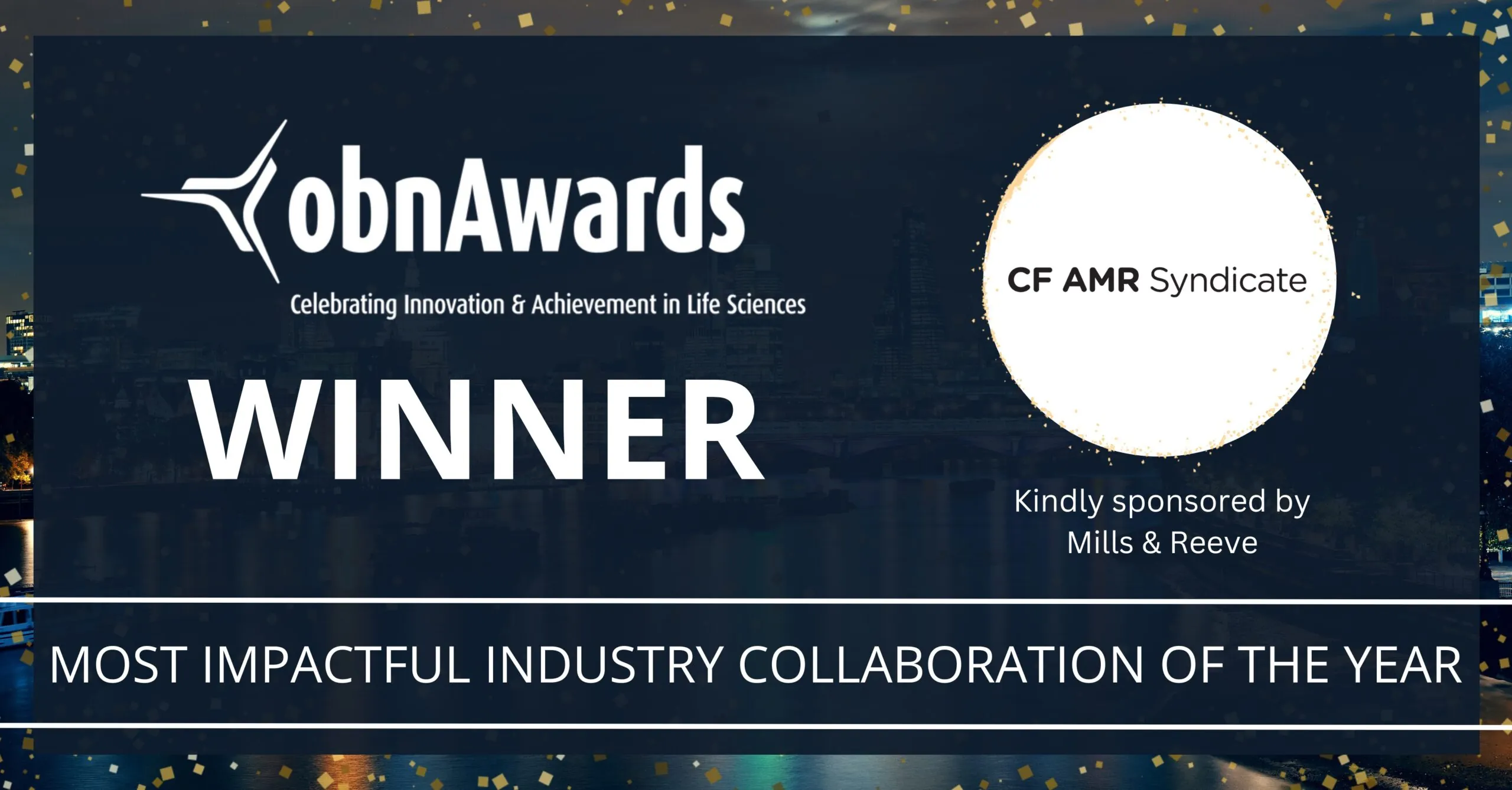 OBN Awards 2024 Winners LinkedIn Banners - Most Impactful Industry Collaboration of the Year - CF-AMR Syndicate